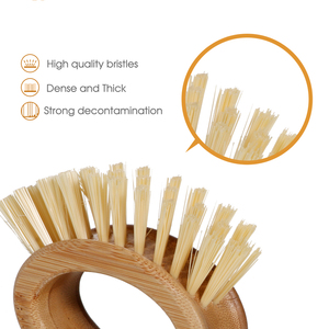 Masthome Bamboo Washing Wood Dish <strong>Brush</strong> Washer Annular Handle <strong>Vegetable</strong> Fruit Kitchen Cleaning <strong>Brush</strong> - Product Image 3