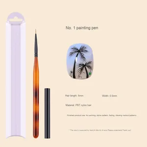 Stylo à gel UV pour nail art de style japonais, pinceau plat à poils synthétiques, embout serti avec capuchon pour débutants - Product Image 6