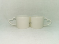 Mug en céramique à sublimation vierge, best-seller, avec poignée en forme de cœur, compatible micro-ondes, idéal pour la sublimation, cadeau, tasse à café