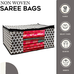 Pan noir haute qualité Top vente Transparent Saree sac de rangement Saree pochette travail Saree couverture pour femmes au prix de gros - Product Image 2