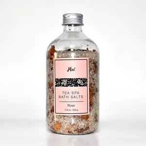 Private Label Organic Soothing Petal-Infused Effervescent Rose Tea Spa Mineral Bath Salts