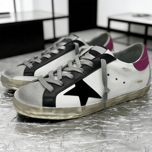 Zapatillas casuales de lujo con diseño vintage desgastado, patrones dorados, cómodas, con detalles de terciopelo y cordones. - Product Image 2