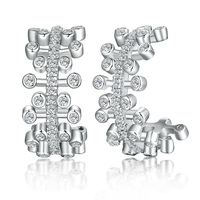 Guirlande de boucles d'oreilles en argent sterling 925 avec zirconium pour femmes