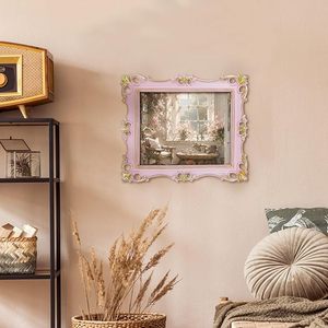 Cadre <span class=keywords><strong>de</strong></span> miroir mural orné en bois vieilli récupéré, finition antique dorée et argentée, support d'image sculpté opulent pour impression artistique ou logo - Product Image 4