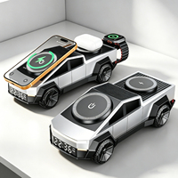 Speaker Jam Alarm Bentuk Truk Pikap Baru AFY, Hadiah Promosi, Pengisi Daya Nirkabel Cepat 15W untuk Ponsel Pintar, Jam Tangan, dan Earbud