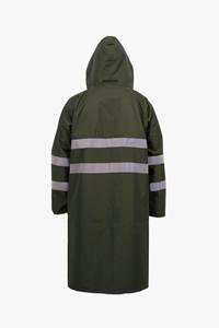 Chaqueta de lluvia recubierta de PU impermeable ligera de alta visibilidad con tiras reflectantes para acampar y proteger la ropa de trabajo al aire libre - Product Image 5