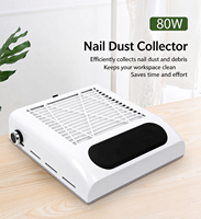 Collecteur de poussière pour ongles haute puissance 80W avec forte aspiration, filtre fin et contrôle multi-vitesses pour salon de manucure