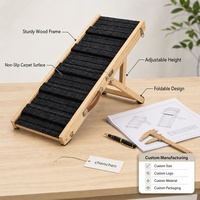 Rampe pour animaux de compagnie en bois, hauteur réglable, support en X, design pliable, surface antidérapante en tapis, poignée en cuir, 88x30cm, pour canapé pour chien
