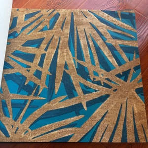 빈티지 스타일 딥 블루 럭셔리 궁전 패턴 방수 유지 보수 무료 PVC 벽지 롤 - Product Image 2