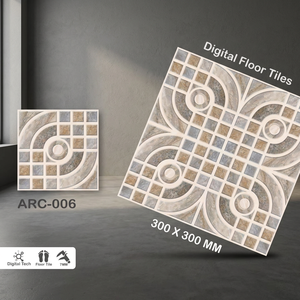 Carreaux de sol en céramique 300x300mm, gaufrés, rectifiés, émaillés, design rustique pour revêtements de sol intérieurs - Product Image 5