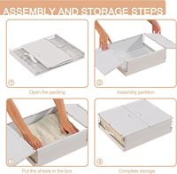 Boîte de rangement pliable empilable sous le lit en plastique pour draps, organisateur de rangement pour placard à linge, vêtements, taies d'oreiller avec fenêtre