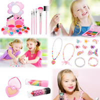 Ensemble de maquillage pour anniversaire de fille 38 jouets cosmétiques comprenant vernis à ongles ombre à paupières brillant à lèvres-Kit d'habillage filles en plastique