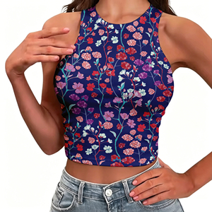 <span class=keywords><strong>Top</strong></span> Corto sin Mangas para Mujer, Estilo Básico, Personalizable, sin Costuras, para Verano, Sexy, <span class=keywords><strong>Deportivo</strong></span>, Informal - Product Image 1