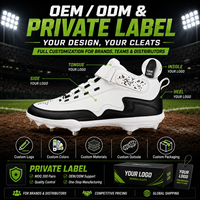 Chaussures de baseball personnalisées pour hommes, crampons en caoutchouc moulés, chaussures d'entraînement, OEM ODM, logo d'équipe