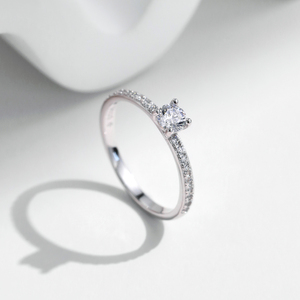 D Color Moissanite <b>Ring</b> Delicate Round S925 Sterling <b>Silver</b> Lab Diamond <b>Ring</b> for Women Wedding <b>Statement</b> Fine Jewelry - Product Image 5