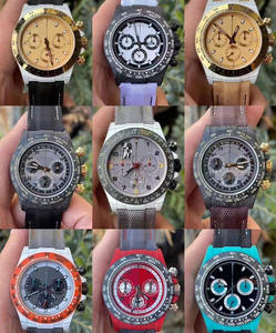 Luxury Men's Custom Carbon Fiber 4130 Chronograph Ultra Light Automatic <b>Mechanical</b> <b>Watch</b> for Men - Product Image 6