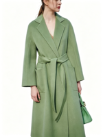 Manteau en cachemire de haute qualité pour femme, nouvelle collection 2026, long, haut de gamme, en laine, avec ceinture et design élégant, manteau en laine double face
