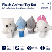 Ensemble de bracelets en peluche animaux – Quatre styles : Ours polaire, Requin, Dauphin – Personnalisation OEM/ODM, Vente en gros