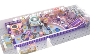 Aire de jeux intérieure pour enfants Centre de divertissement familial avec base spatiale <span class=keywords><strong>Parc</strong></span> de trampoline et toboggan en plastique Aire de jeu souple pour les tout-petits - Product Image 2