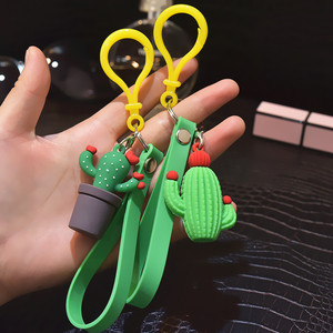 2025 Simulation Mini Potted Keychain Cactus Car Plant Rubber UV Printing Durable Hot Key <b>Ring</b> Gift Jewelry Pendant Wholesale - Product Image 2