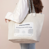 Recyclable grande capacité mode épaule emballage fourre-tout laminé pp tissé sac à provisions bâche sacs à provisions