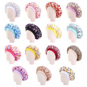 Nouveau bonnet de soin à large bande extensible et douce, en satin soyeux imprimé, pour cheveux naturels, pour tout-petits, enfants et bébés - Product Image 2