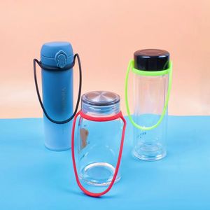 Sangle de maintien réutilisable en silicone souple pour bouteille d'eau, cordon portable anti-chute pour tasse, idéal pour l'extérieur, la salle de sport, le camping - Product Image 6