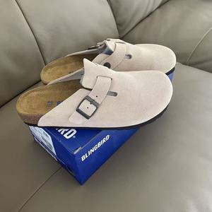 BLINGBIRD Zapatillas Planas <span class=keywords><strong>de</strong></span> Punta Cerrada <span class=keywords><strong>para</strong></span> Mujer, Cómodas, <span class=keywords><strong>de</strong></span> Ante y Cuero, Estilo Casual, Tipo Mules, <span class=keywords><strong>para</strong></span> Exteriores - Product Image 3