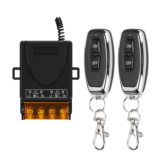 BSSY)433Mhz Wireless Remote Control Switch AC 110V 220V 30A Relay 1CH Receiver Controller And 2botton RF Transmitter
