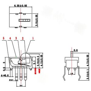 KFC-V1-07 Interrupteur de fin de course à action rapide 3 broches avec bouton dôme |   Interrupteur de détection de précision bidirectionnel (compatible également avec MS-1106R-3P) - Product Image 3