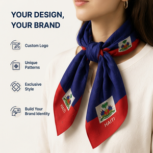 Custom OEM ODM <b>Square</b> <b>Scarf</b> National Flag Design 100% Cotton Bandana Personalized Flag Head <b>Scarf</b> for Wholesale - Product Image 5