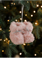 Handgefertigte Plüsch-Weihnachtsstiefel-Ornamente, Bunte Flauschige Kurze Stiefelchen mit Schleife für Weihnachtsbaum-Hängedekoration