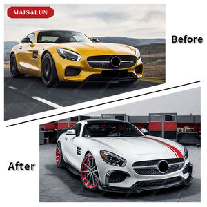 Kit fibra di carbonio di fascia alta stile RZ per Mercedes-Benz AMG <span class=keywords><strong>GT</strong></span> <span class=keywords><strong>2018</strong></span> 2019 2020 con gonna anteriore lato lato lato del labbro diffusore posteriore - Product Image 6