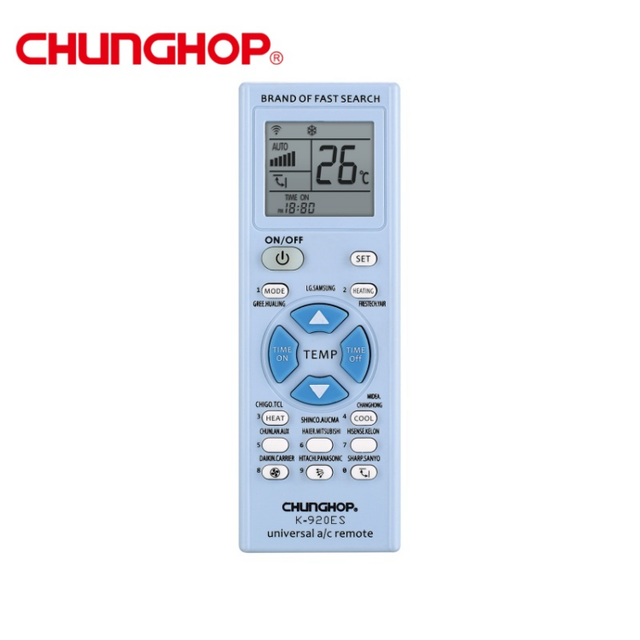 K-920ES 1000 in 1 Replacement Universal Ac Remote Control Work for Haier Lg Gree Midea Daikin Panasonic Hitachi Air Conditioner