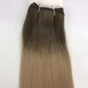 Ombre 색깔 브라운 금발 기계 머리 씨실 차가운 색깔 음색 20 인치 단 하나 기증자 머리