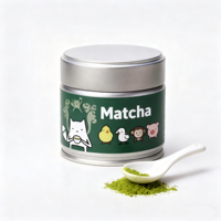 Étiquettes autocollantes en fer blanc personnalisées par le fournisseur, boîte à matcha étanche soudée, scellant haut de gamme, OEM, qualité alimentaire, impression CMJN