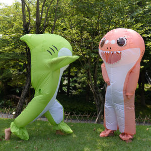 Costume gonflable de requin vert à grande bouche pour adulte, idéal pour les spectacles sur scène, déguisement amusant pour la famille, vêtements gonflables de requin - Product Image 4