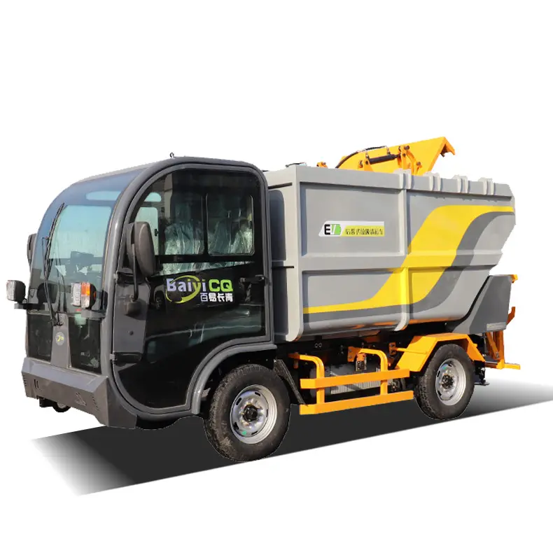 12% Discount Rear Loaded Trash Bin Truck New Upgraded Electric Garbage Truck For Sale