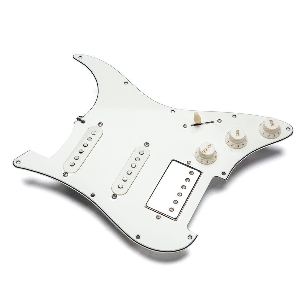 Loaded Stratocaster Electric Guitar Prewired HSS Pickguard with vintage wiring and hand wound vintage pickups CTS pots White