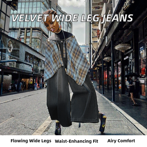 Vente en gros de jeans pour femmes, nouvelle mode automne-hiver 2025, élégants, respirants, écologiques, extensibles, en velours de coton polyester - Product Image 2