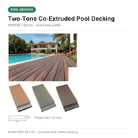 Planche de terrasse en composite bois-plastique (WPC) bicolore coextrudée, imperméable, pour jardin et patio
