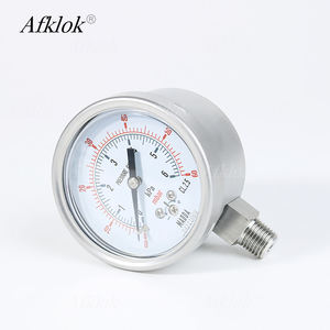 0 ~ 60mbar de aço inoxidável selo óleo manômetro instalação Radial Dial 60MM 100MM 150MM - Product Image 1