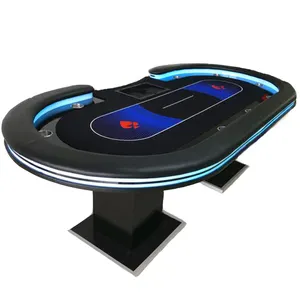 Casino Poker Tisch mit LED-Lichtern Top Luxus Poker Tisch Glücksspiel Benutzer definierte Blackjack Baccarat Poker Tisch/