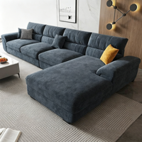 Canapé d'angle en tissu chenille de luxe moderne et minimaliste, avec housse amovible et lavable, pour salon, modèle Ruisha
