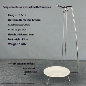 Venta al por mayor creativo Cordero <span class=keywords><strong>Kebab</strong></span> pincho estante moderno de acero inoxidable barbacoa estante mango de plástico de metal grueso <span class=keywords><strong>Kebab</strong></span> pincho soporte - Product Image 6