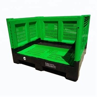 Boîte de palette en plastique pliable et robuste de qualité alimentaire, 1200x1000x810mm, pour fruits frais