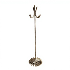 Metal Handicraft <b>Decorative</b> Jewelry Stand Trays For Home <b>Decor</b> Accessories Brass Rustic Coat Rack With Shell Base - Product Image 1