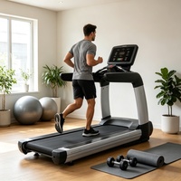 Caminadora Profesional Comercial, Equipo de Fitness Potente con Pantalla LED, Apta para Ejercicio Físico y Entrenamiento