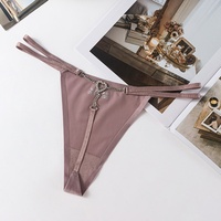 String sexy taille basse pour femme, bretelles fines, en nylon et coton brodé, antibactérien, style Pure Desire, tendance
