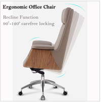 Chaise de bureau de direction ergonomique en cuir de luxe à dossier haut avec pivotement à 360°, réglage en hauteur et inclinaison, garantie 5 ans